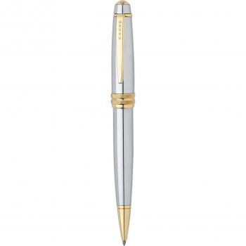 Cross Bailey Medalist Ballpoint Pen - Glossy Chrome and 23K Gold Trim