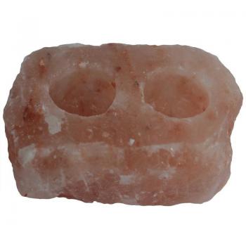 Natural Salt Candle Holder with 2 Holes