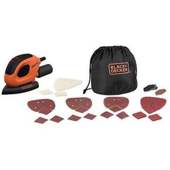 BLACK+DECKER BEW230BCA Lijadora de detalle Mouse 55W 11.000 RPM diámetro órbita 1.5 mm incluye 10 accesorios y bolsa de transporte