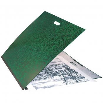 Carpeta de dibujo EXACOMPTA Annonay 59x72 cm con gomas elásticas y asa integrada para archivar hojas de 50x65 cm, lomo de tela de 3 cm, color verde