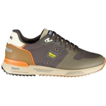 Blauer Sleek Contrast Lace-Up Sneakers - EU43/US10, Male, Multicolor, Size: 10 US, Polyester Lace-Up Sneaker with Contrast Details and Logo