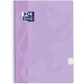 Bloc folio cuadrícula 4 tapas plástico 80hj lavanda pastel