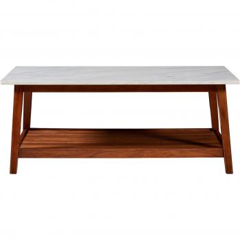 Kingston Coffee Table - Faux Marble Walnut - White
