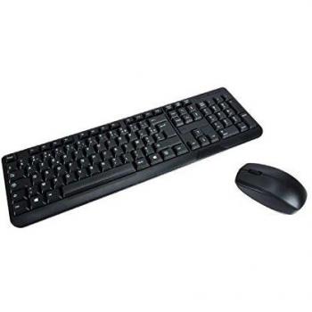 Kit inalámbrico de teclado y ratón MCL Samar - AZERTY - 1200 dpi - Negro