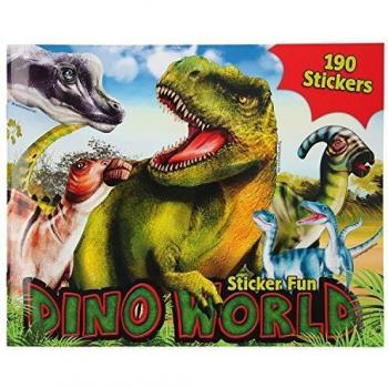 Depesche- Libro para Colorear Dino World con Hojas de Pegatinas, Aprox. 30 x 24 x 0,5 cm.