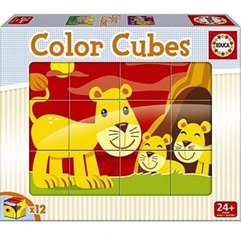 Educa Borrás - Color Cubes 12 Animales Y Sus Pequeños