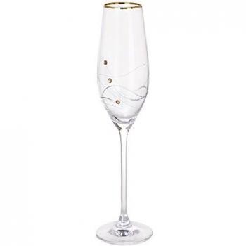 Dartington Crystal ST33405 Glitz Gold Flute Single Glass