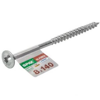 Tornillo para madera con cabeza torx, galvanizado y arandela de 8x140mm