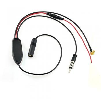 eightw Brentwood DAB FM/AM SMB Female DIN Male Digital Radio Antena Adaptor with Señal Amplifier RG174