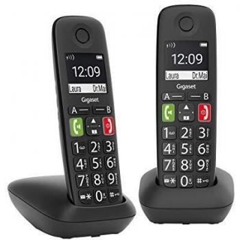 Gigaset E290 Duo Terminal de teléfono analógico Identificador de Llamadas Negro E290 Duo, Negro, 5,08 cm
