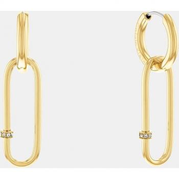 Pendientes de clip de acero dorado y cristal Calvin Klein - Mod. 35000182