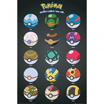Grupo Erik Editores Pokemon Pokeballs Poster, Sin plastificar