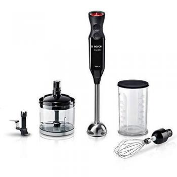 Bosch Hogar ErgoMixx MS61B6170 - Batidora de mano, potencia de 1000 W, 12+1 velocidades con accesorios, color negro