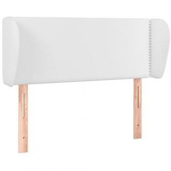 Cabecero de orejas blanco 83x23x78/88 cm en cuero sintético