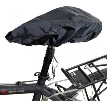 Sattel-Regenüberzug schwarz Polyester mit Kordelzug, Universalgröße