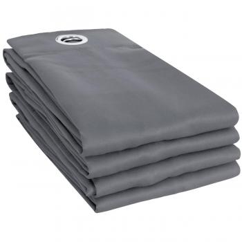 Deconovo Cortinas para Habitación con Aislamiento Térmico Telas Tupidas Gruesas Poliéster con Ojales Plateados 4 Paneles 140 x 180 cm Gris Claro