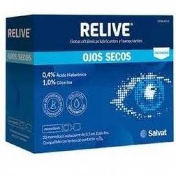 RELIVE OJOS SECOS 20 MONODOSIS Gotas Oftálmicas Humectantes y Lubricantes 0,5 ml Uso Diario