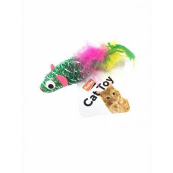 Flamingo Mouse Feather Toy with Catnip 5 cm