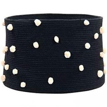 Lorena Canals Cesta Pebbles Algodón Reciclado - Negro, Beige - 45x45x30 cm