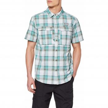 Columbia Cascade Explorer Camisa de Manga Corta a Cuadros, Hombre, Cypress Plaid, XXL