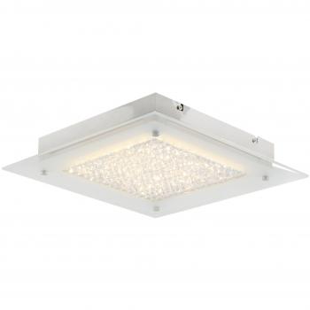 Lámpara de Techo LED Decorativa Glasgow, Cromada, 3000K, Dimmer y Control Remoto, 36x6 cm