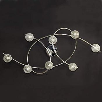 Lámpara de Techo 8 Luces Lotto Cromo - Diseño Elegante Cristal Record