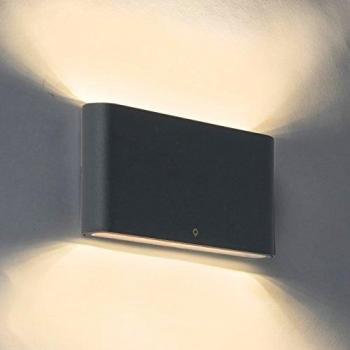 Aplique de exterior moderno gris oscuro 17,5 cm con LED IP65 - Batt Aluminio/Vidrio Rectangular
