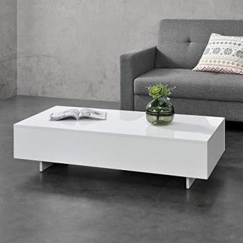 Mesa de Centro Lärketorp Aglomerado 115 x 55 x 31 cm - Blanco Alto Brillo