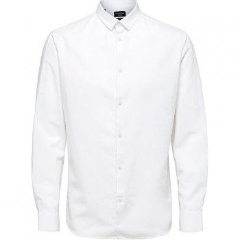 Camisa de Hombre Slim Fit de Lino Blanca - SELECTED HOMME
