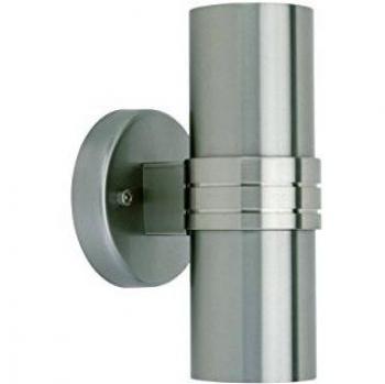 Aplique LED exterior Hanni 2 luces acero inoxidable, resistente a la intemperie, 2x GU10 3W, IP44