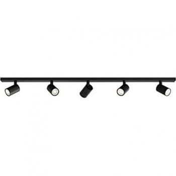 Foco de Techo Astro Ascoli Five Bar Negro Mate, GU10, 4 Lámparas