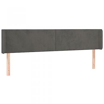 Cabecero con LED de terciopelo gris oscuro 163x16x78/88 cm