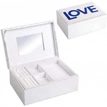 Recinto de bijou plata/azul Imprimé Love - Joyero - 33 x 25 x 13 cm