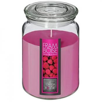 Vela Perfumada de Frambuesa XXL en Cristal - 510g - Diámetro 10 cm, Altura 14,5 cm