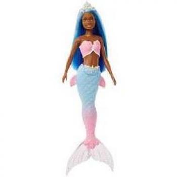 Muñeca Barbie Sirena Dreamtopia con Corona Blanca y Pelo Azul HGR08 Mattel
