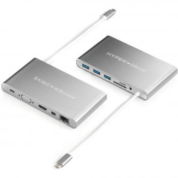 Hyper drive Usb C Hub, Type C Adapter Docking Station W Power Delivery Charging, Usbc 5Gbps Data, 4K Hdmi, 3Xusb 3.1 Ports, Vga, Etc Space Gray