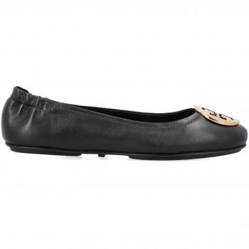 Tory Burch Women's Minnie Travel Ballet Flats - Perfect Black/Gold - Size: 6.5