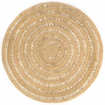 Alfombra de yute trenzado hecha a mano, disponible en diámetros de 90 cm, 120 cm, 150 cm y 210 cm, color marrón, ideal para sala de estar, dormitorio y salón