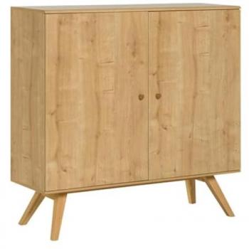 Aparador 2 Puertas y 6 Baldas Interiores 120 cm Marrón