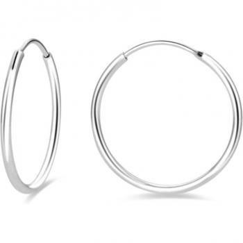 Pendientes de Aro Essential de Plata de Ley 925 con Baño de Rodio