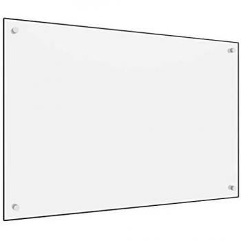 vidaXL Kitchen Backsplash White 90x60 cm Tempered Glass
