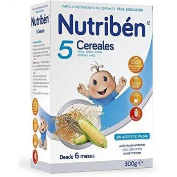 Nutribén Papilla 5 Cereales Vitaminas y Calcio - 300 gr