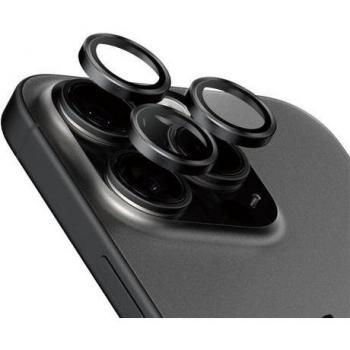 Protector de Cámara PanzerGlass Hoops para iPhone 15 Pro y Pro Max - Titanio Negro