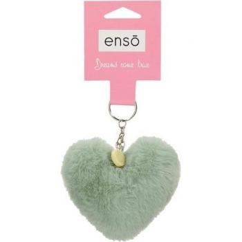 Llavero Enso corazón verde con pompón