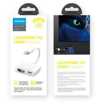 Adaptador HDMI Digital Lightning a HDMI Macho y Hembra, Full HD 1080p, 60Hz, Blanco