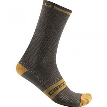 Calcetines Castelli Superleggera 18 Verde Oscuro Naranja Claro - XXL