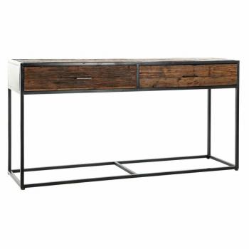 Consola DKD Home Decor 8424001772179 Negro Multicolor Natural Marrón Oscuro Metal Madera Reciclada Madera de Mango 150 X 43 X 77