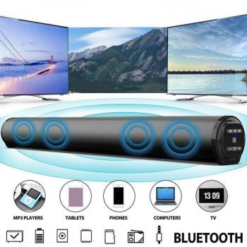 Altavoz inalámbrico Bluetooth 5.0 BS-10, barra de metal con sonido estéreo envolvente y control remoto para cine en casa