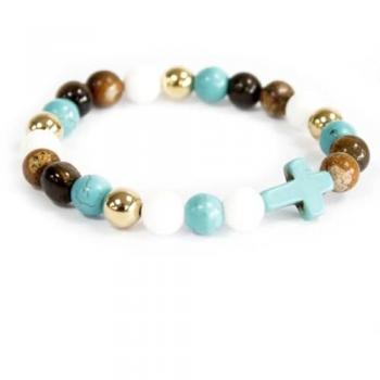 Turquoise Cross Royal Gemstone Bracelet