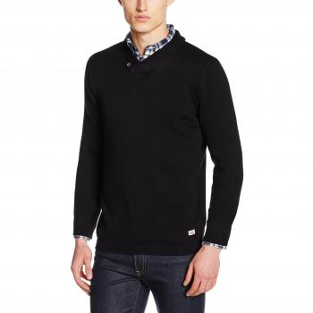 JACK & JONES JORAUSTIN KNIT SHAWL COLLAR, suéter Hombre, Negro